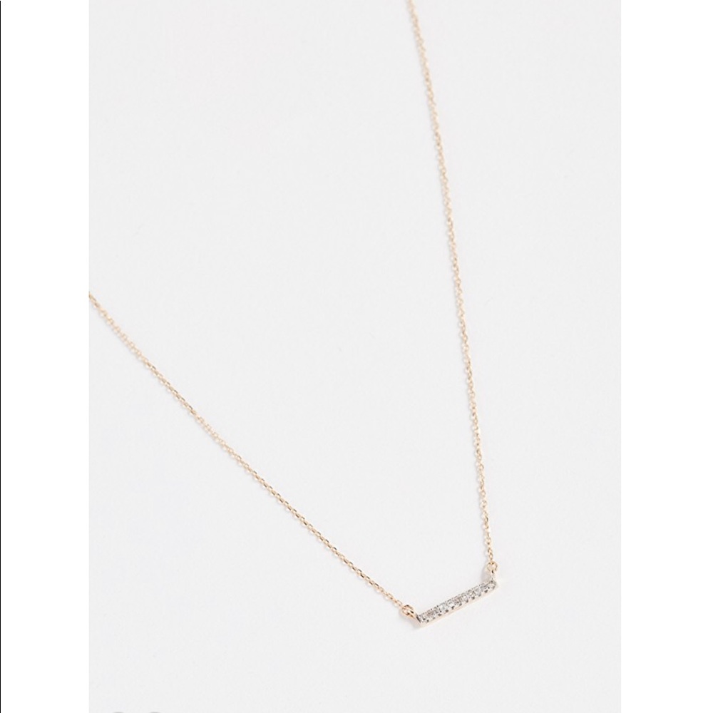 Adina Reyter Gold Bar with pave diamond necklace